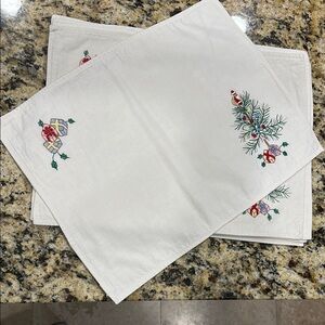 Festive Embroidered Placemats